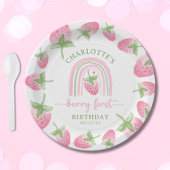 Strawberry Berry First Birthday Pappteller