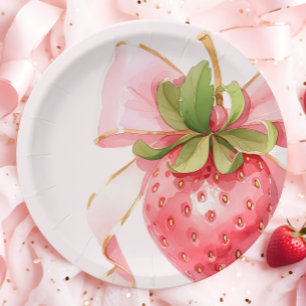 Strawberry Berry First Birthday Pappteller