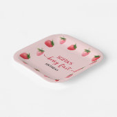 Strawberry Berry First Birthday Pappteller (Gewinkelt)