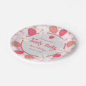 Strawberry Berry First Birthday Pappteller (Schrägansicht)