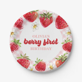 Strawberry Berry First Birthday Pappteller