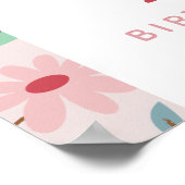 Strawberry Berry First Birthday Party Begrüßungsze Poster (Ecke)