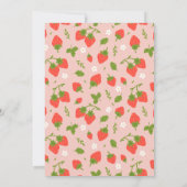 Strawberry Berry First Birthday Party Einladung (Rückseite)