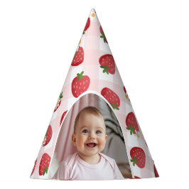 Strawberry Berry First Birthday Party Hat: Partyhütchen