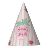Strawberry Berry First Birthday Party Hat Partyhütchen (Vorderseite)