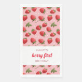 Strawberry Berry First Birthday Party Napkin Serviette (Vorderseite)
