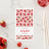 Strawberry Berry First Birthday Party Napkin Serviette (Beispiel)