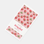Strawberry Berry First Birthday Party Napkin Serviette (Ecke)