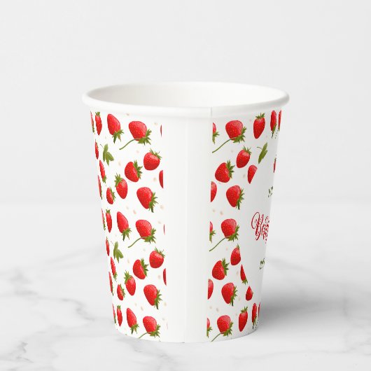 Strawberry Berry First Birthday Party Pappbecher (Rechts)