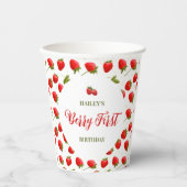 Strawberry Berry First Birthday Party Pappbecher (Vorderseite)