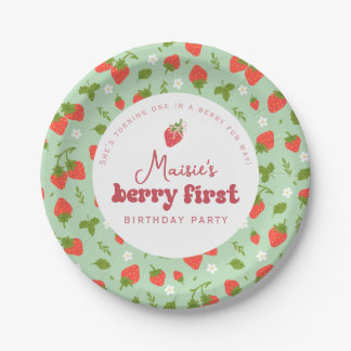 Strawberry Berry First Birthday Party Pappteller
