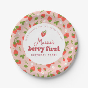 Strawberry Berry First Birthday Party Pappteller