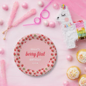 Strawberry Berry First Birthday Party Pappteller (Party)