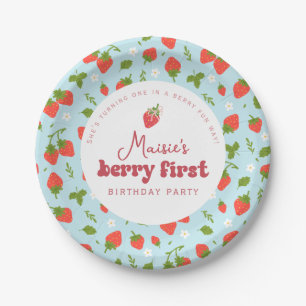 Strawberry Berry First Birthday Party Pappteller