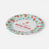Strawberry Berry First Birthday Party Pappteller (Schrägansicht)