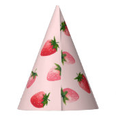 Strawberry Berry First Birthday Partyhütchen (Rückseite)