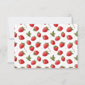 Strawberry Berry First Birthday Retro Foto Dankeskarte (Rückseite)