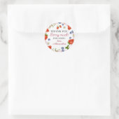 Strawberry Berry First Birthday Runder Aufkleber (Tasche)