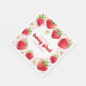 Strawberry Berry First Birthday Serviette (Ecke)