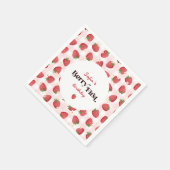 Strawberry Berry First Birthday Serviette (Ecke)