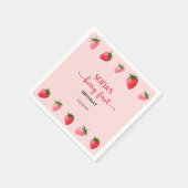 Strawberry Berry First Birthday Serviette (Ecke)
