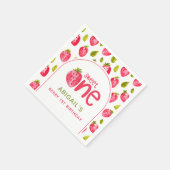 Strawberry Berry First Birthday Serviette (Ecke)