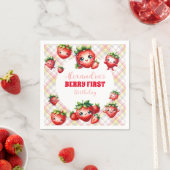 Strawberry Berry First Birthday Serviette (Beispiel)