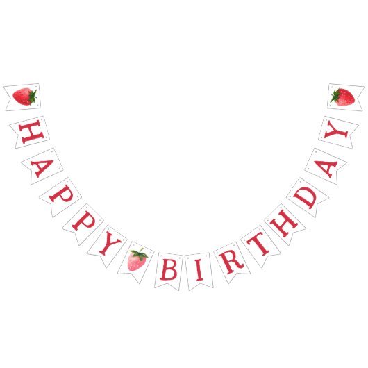 Strawberry Berry First Birthday Wimpelkette (Alle)