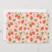 Strawberry Berry First Foto Geburtstagsparty Einladung (Rückseite)