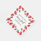 Strawberry Berry First Girl 1. Geburtstag Napkins Serviette (Ecke)