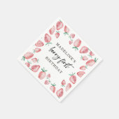 Strawberry Berry First Girl 1. Geburtstag Napkins Serviette (Ecke)