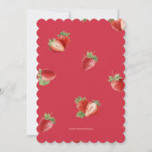 Strawberry-Berry First Girl 1st Birthday Photo Einladung (Rückseite)