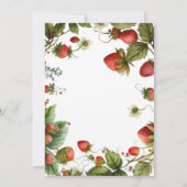 Strawberry Berry First Girl's 1. Geburtstag Einladung (Rückseite)