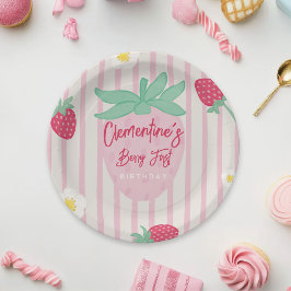 Strawberry Berry First Paper Plate Pappteller