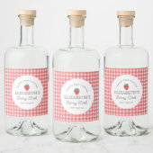 Strawberry Berry First Picnic Geburtstag Alkoholflaschenetikett (Flaschen)