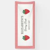 Strawberry Berry First Picnic Geburtstag Banner (Vertikal)