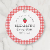 Strawberry Berry First Picnic Geburtstag Geschenkanhänger (Rückseite)
