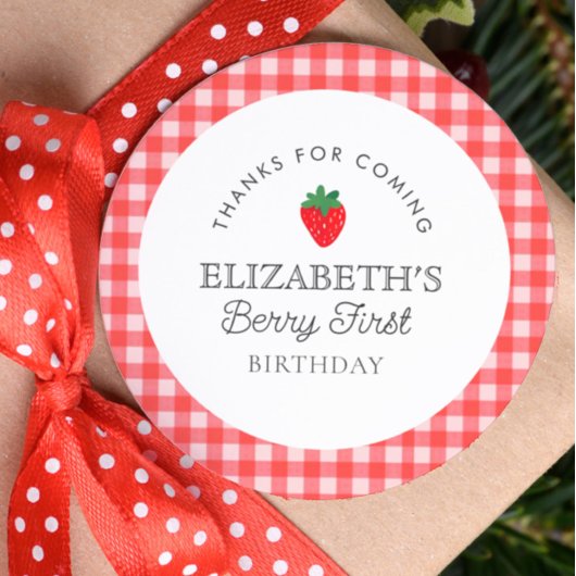 Strawberry Berry First Picnic Geburtstag Geschenkanhänger