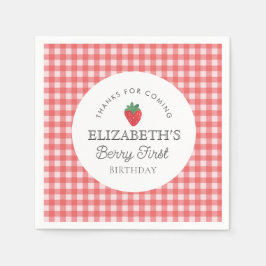 Strawberry Berry First Picnic Geburtstag Serviette