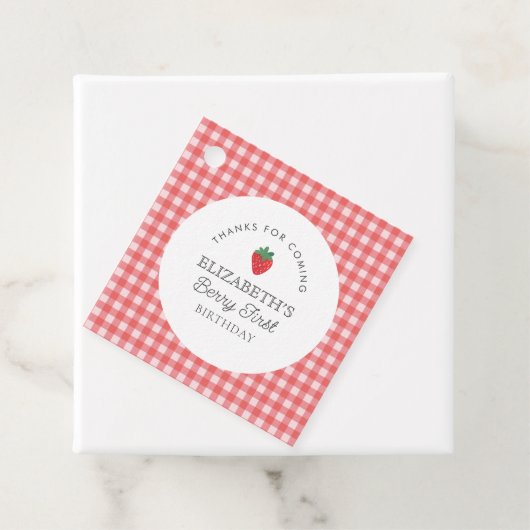 Strawberry Berry First Red kariert Danke Geschenkanhänger (Beispiel)