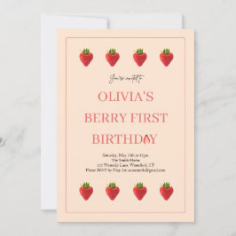 Strawberry Berry Fruit Geburtstagsparty Einladung