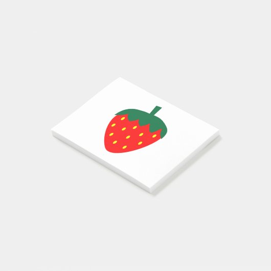 Strawberry Berry Fruit Summer Red Post-it Klebezettel (angewinkelt)