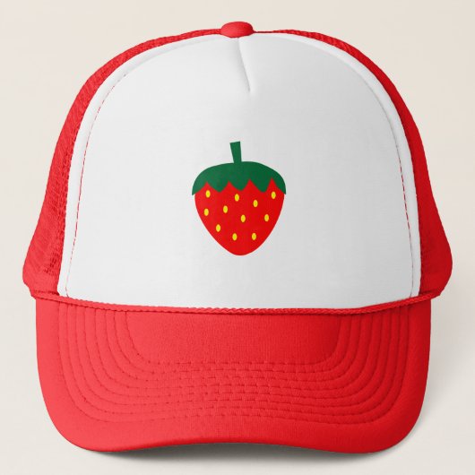 Strawberry Berry Fruit Summer Red Truckerkappe (Vorderseite)