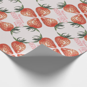Strawberry Berry Geburtsname Geschenkpapier