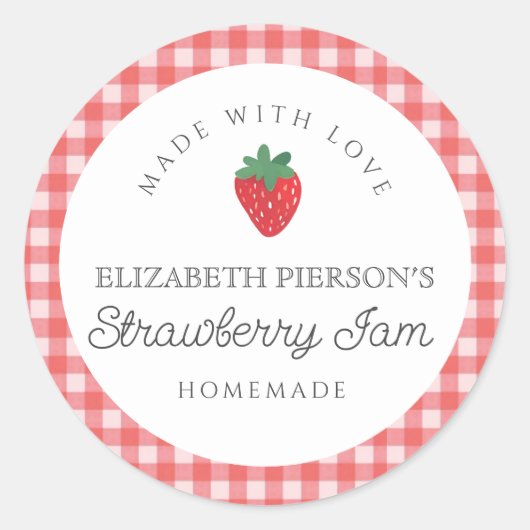 Strawberry Berry Jam Zuhause Custom Runder Aufkleber (Vorderseite)