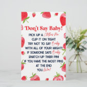 Strawberry Berry Say Baby Shower Game nicht Briefpapier (Stehend Vorderseite)
