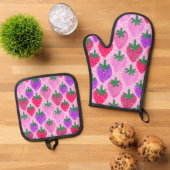 STRAWBERRY BERRY SPECIIAL OVEN MIT OFENHANDSCHUH & Topflappen-Set (Oben Unten)