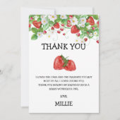 Strawberry Berry Sweet 1. Geburtstag Dankeschön Ka Dankeskarte (Vorderseite)