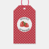 Strawberry Berry Sweet 1. Geburtstag Party Geschenkanhänger (Rückseite)