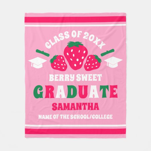 Strawberry Berry Sweet Abschluss Fleecedecke (Vorderseite)